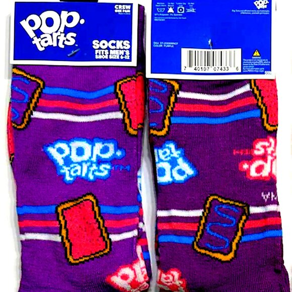 Men's Fashion Novelty Casual Fun POP TARTS Crew SOCKS Size 6-12 - Picture 1 of 2